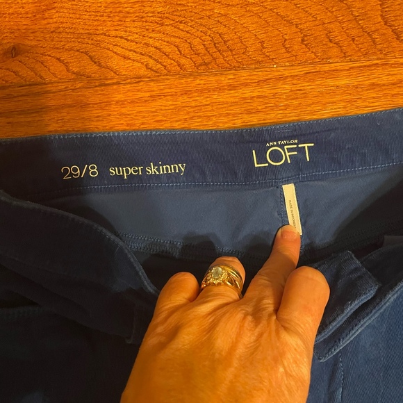 Ann Taylor Loft Blue Skinny Cords Size 8 - Picture 2 of 3